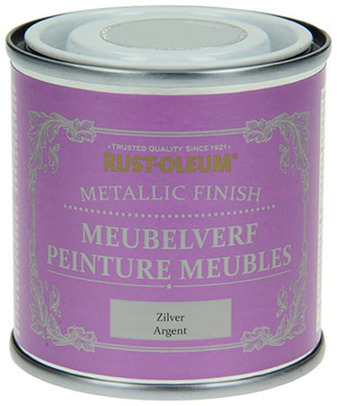 Rust-oleum 1050981 - meubelverf metallic zilver 125 ml | 1 stuks