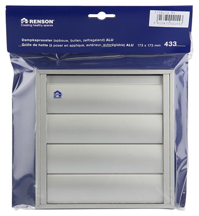 Afbeelding laden in galerijviewer, Renson 1006250 - dampkaprooster opbouw 433 alu f1 173x173mm | 2 stuks
