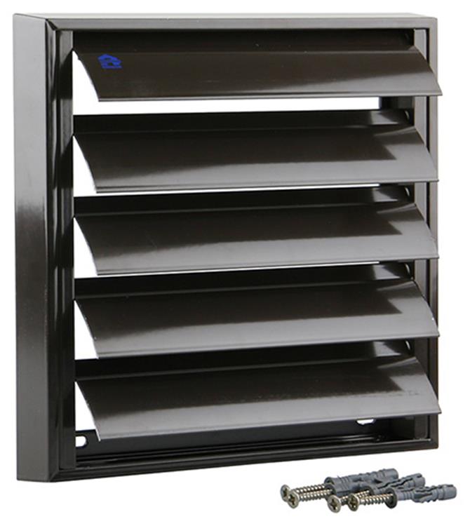 Afbeelding laden in galerijviewer, Renson 1006255 - dampkaprooster opbouw 433 alu ral 8019 210x210mm | 2 stuks
