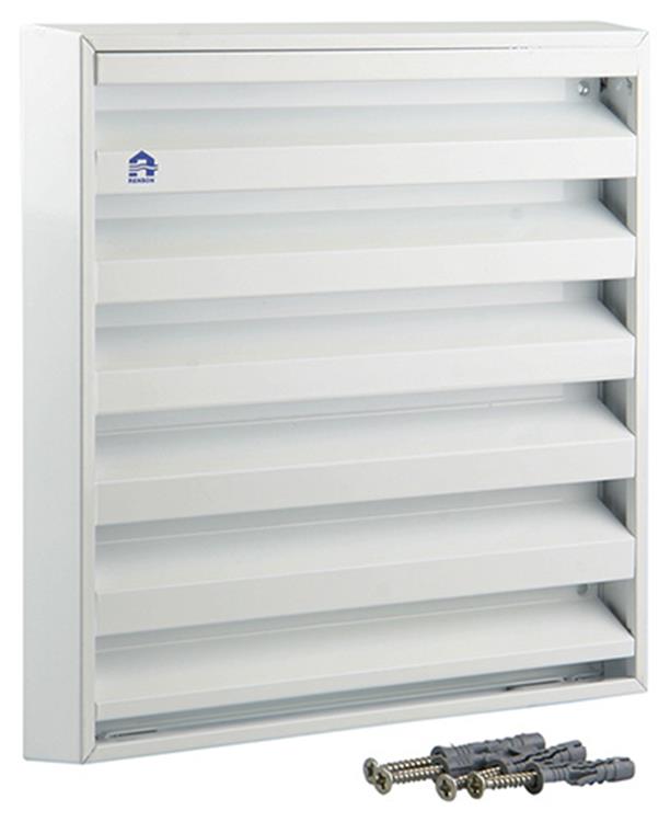 Afbeelding laden in galerijviewer, Renson 1006236 - muurrooster opbouw 431 alu ral 9010 225x225mm | 2 stuks
