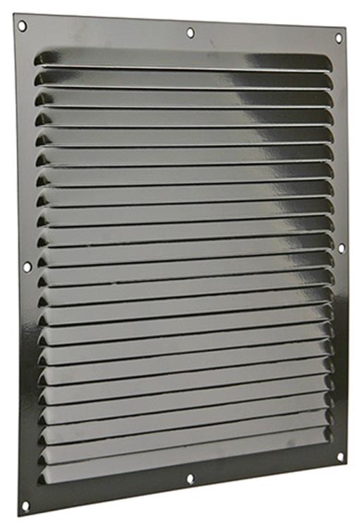 Afbeelding laden in galerijviewer, Renson 1006314 - schoepenrooster vlak alu ral 8019 300x300mm | 10 stuks
