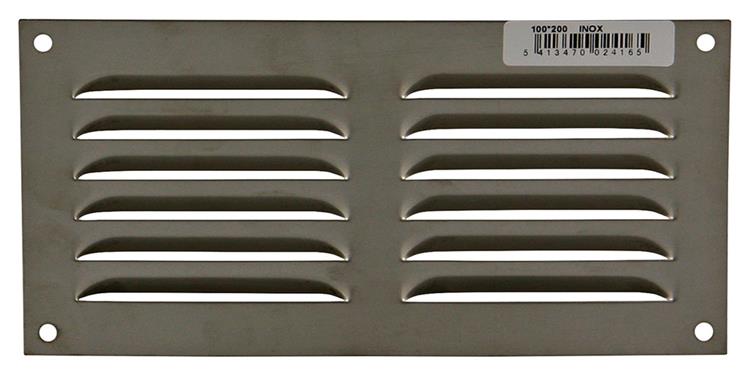 Cargue la imagen en el visor de la galería, Renson 1006358 - schoepenrooster vlak 438 inox 200x100mm | 5 stuks
