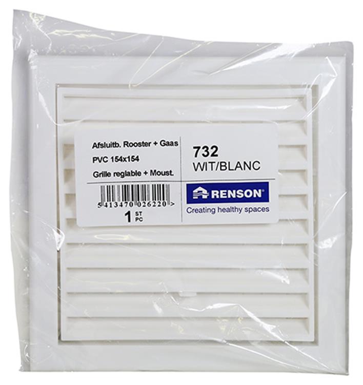 Cargue la imagen en el visor de la galería, Renson 1006740 - rooster pvc 732 wit 154x154mm | 1 stuks
