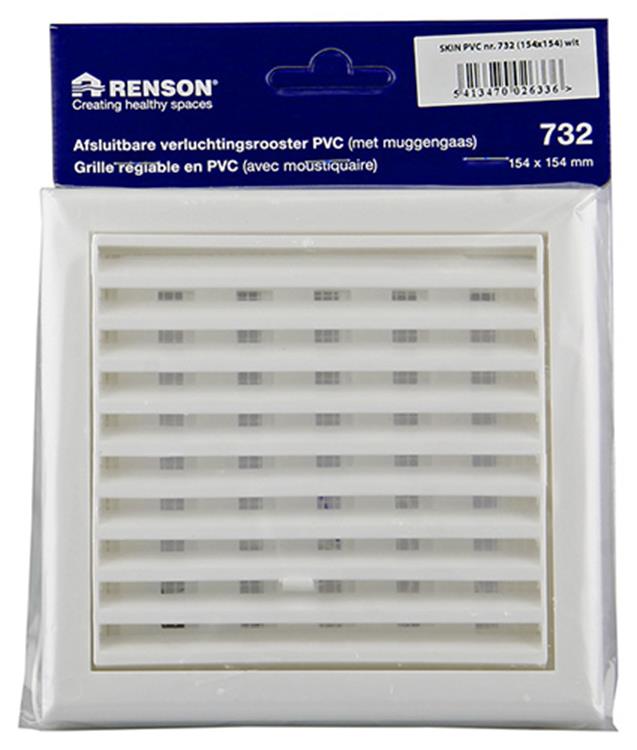 Afbeelding laden in galerijviewer, Renson 1006366 - regelbare rooster opb. 732 pvcral 9010 154x154mm | 2 stuks
