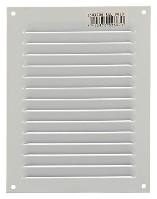 Renson 1006303 - schoepenrooster vlak alu ral 9010 150x200mm | 10 stuks