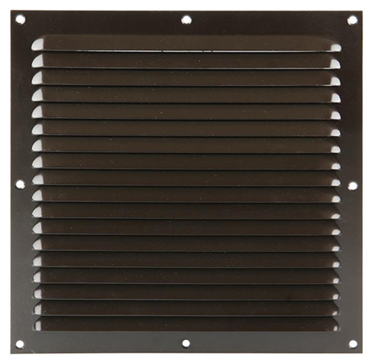 Afbeelding laden in galerijviewer, Renson 1006310 - schoepenrooster vlak alu ral 8019 250x250mm | 10 stuks
