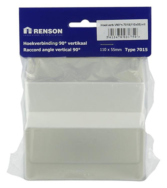 Renson 1006403 - pvc hoekverbinding vert.90° 7015 wit 110x55mm | 3 stuks