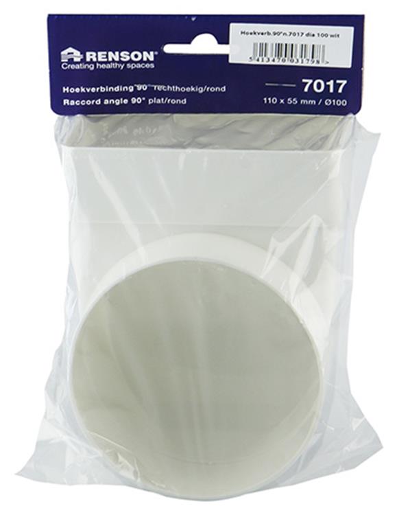 Afbeelding laden in galerijviewer, Renson 1006407 - pvc hoekverbinding rechth rond90° 7017 wit ø 100 | 3 stuks
