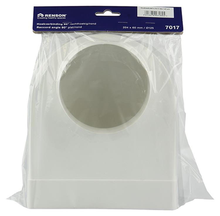 Afbeelding laden in galerijviewer, Renson 1006408 - pvc hoekverbinding rechth rond90° 7017 wit ø 125 | 3 stuks

