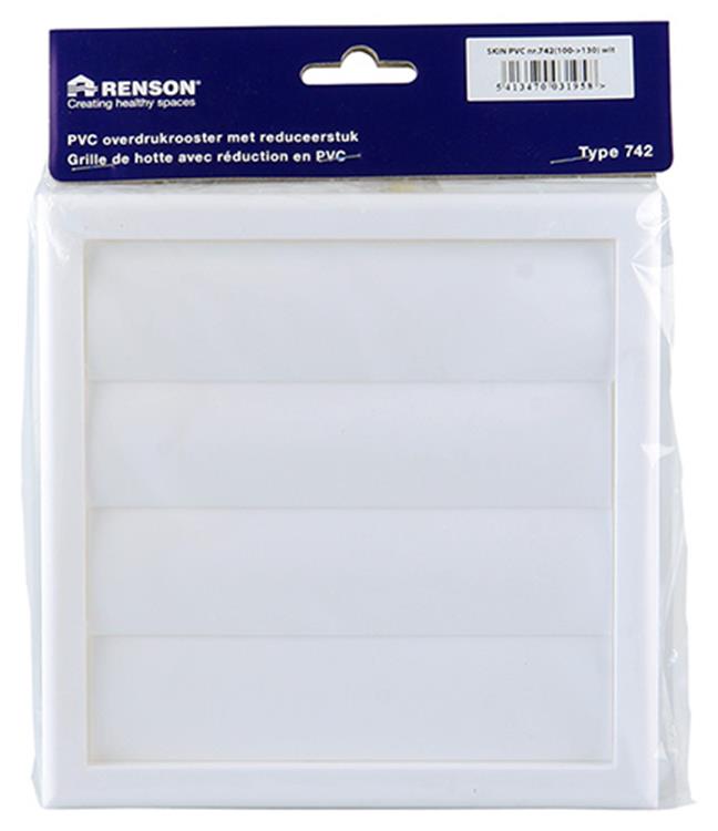 Afbeelding laden in galerijviewer, Renson 1006385 - dampkaprooster 4 klep 742 dia pvc ral 9010 ø100-130 | 2 stuks
