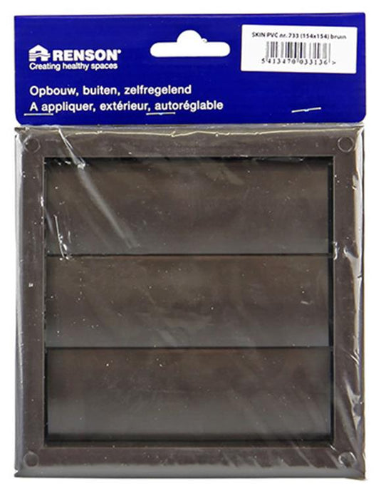 Renson 1006373 - dampkaprooster opbouw 733 pvc ral 8019 154x154mm | 2 stuks
