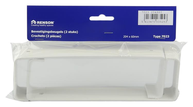 Laden Sie das Bild in Galerie -Viewer, Renson 1006420 - set 2 st.pvc bevestigings- beugels 7023 wit 204x60mm | 5 stuks
