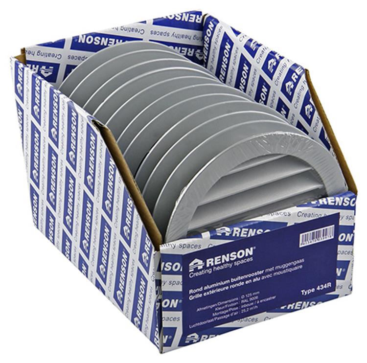 Afbeelding laden in galerijviewer, Renson 1006261 - ronde rooster inbouw 434 r alural 9006 ø 125 | 10 stuks
