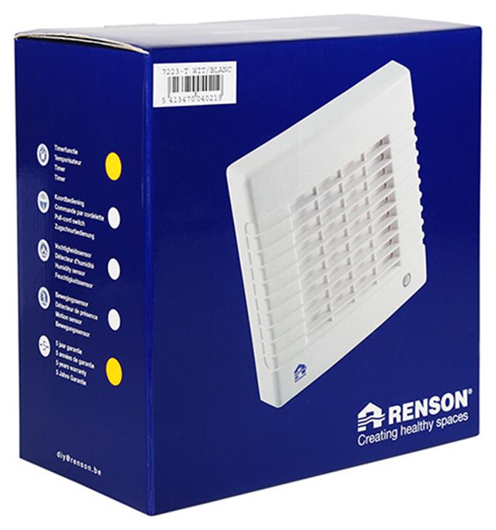 Cargue la imagen en el visor de la galería, Renson 1006453 - afsluitbare ventilator met timer 7223t wit ø 150 | 2 stuks
