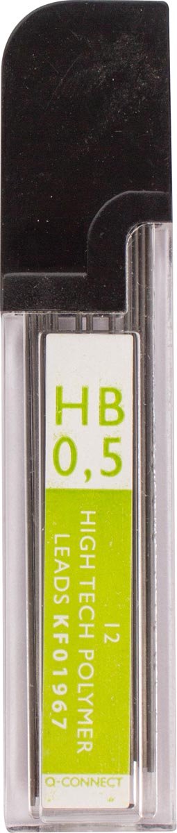 Q-connect potloodstiften 0,5 mm hb etui van 12 stuks, doos van 12x 12 stuks