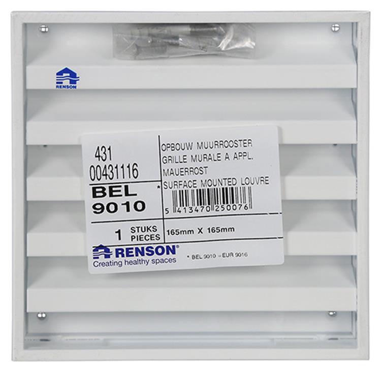 Afbeelding laden in galerijviewer, Renson 1013926 - opbouw muurrooster alu wit 431 165x165mm | 2 stuks

