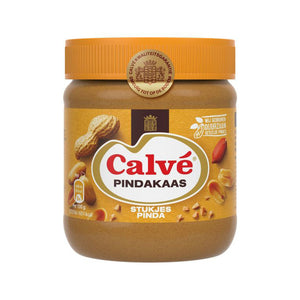 Calve calvé pindakaas - stukjes pinda - zonder toegevoegde suikers - 12 x 350 g