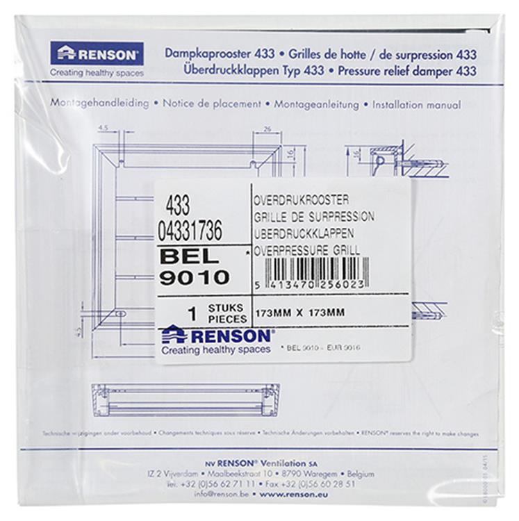 Afbeelding laden in galerijviewer, Renson 1013878 - lamellenrooster alu wit 433 173x173mm | 2 stuks

