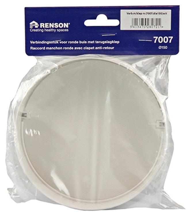 Afbeelding laden in galerijviewer, Renson 1008569 - pvc verbindingsstuk + terugslag klep 7007 ø. 150mm - wit | 2 stuks
