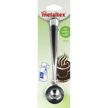 Metaltex koffiemaatschepje zakkensluiter