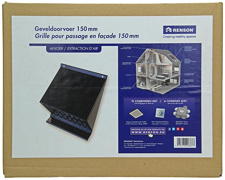 Afbeelding laden in galerijviewer, Renson 1053826 - geveldoorvoer zwart dia 150 | 1 stuks
