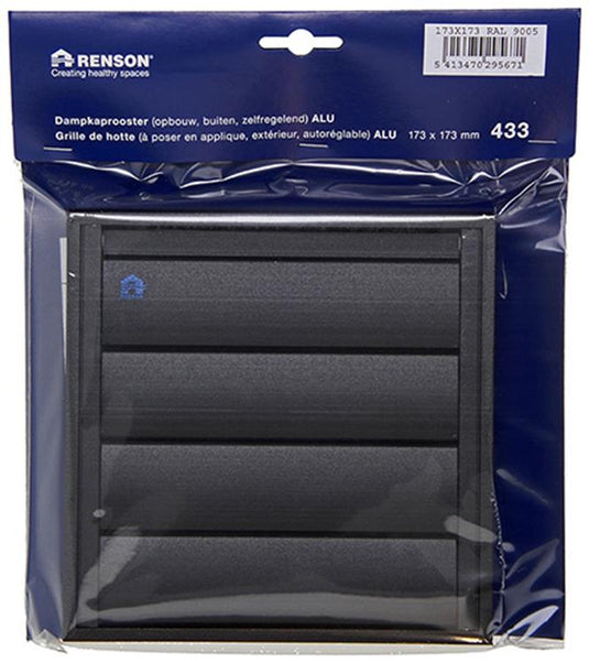 Renson 1057984 - dampkaprooster 433 (173x173) ral 9005 zwart | 2 stuks