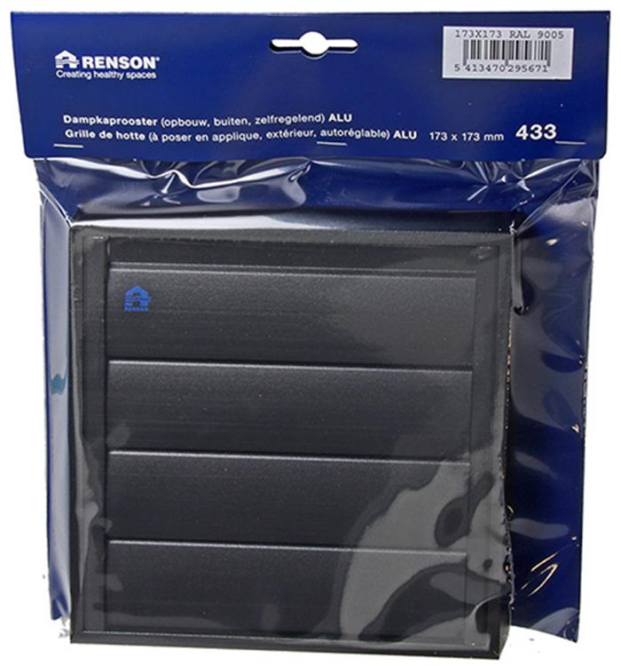 Cargue la imagen en el visor de la galería, Renson 1057984 - dampkaprooster 433 (173x173) ral 9005 zwart | 2 stuks
