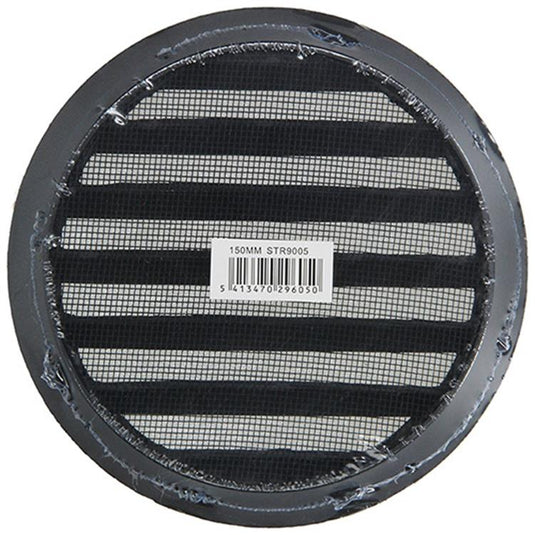 Renson 1057995 - inbouw rond schoepenr met gaas434r dia 150 ral 9005 zwart | 10 stuks