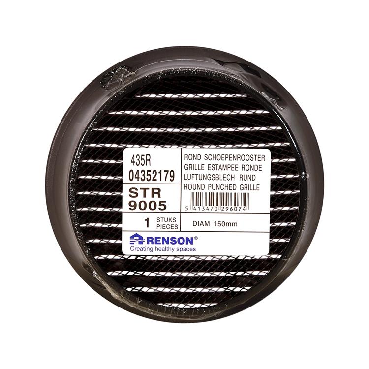 Afbeelding laden in galerijviewer, Renson 1057997 - inbouw rond schoepenr met gaas435r dia 150 ral 9005 zwart | 5 stuks
