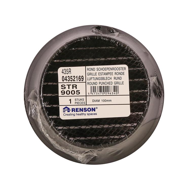 Chargez l'image dans la visionneuse de la galerie, Renson 1059761 - inbouw rond schoepenr met gaas435r dia 100 ral 9005 zwart | 8 stuks
