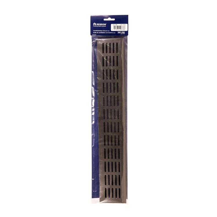 Afbeelding laden in galerijviewer, Renson 1059707 - ventilatiestrip 381 80 (500mm)ral 9005 structuur zwart | 2 stuks

