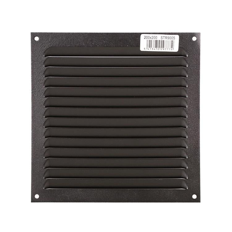 Afbeelding laden in galerijviewer, Renson 1061639 - opbouw schoepenrooster 436 200x200 ral 9005 zwart | 10 stuks
