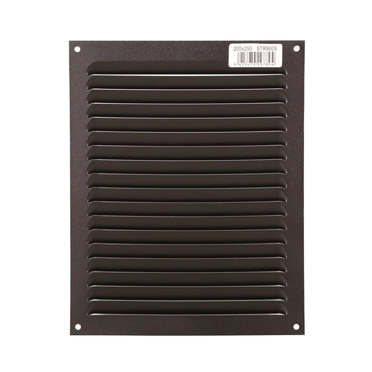 Afbeelding laden in galerijviewer, Renson 1061640 - opbouw schoepenrooster 436 200x250 ral 9005 zwart | 10 stuks
