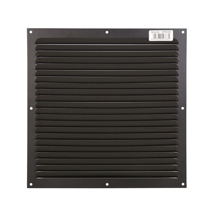 Afbeelding laden in galerijviewer, Renson 1061641 - opbouw schoepenrooster 436 300x300 ral 9005 zwart | 10 stuks
