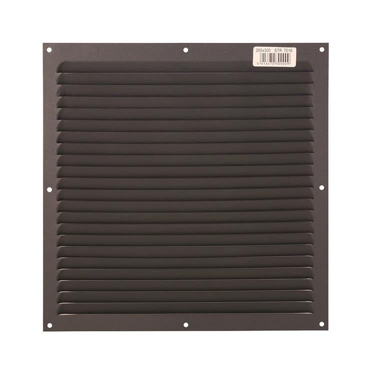 Afbeelding laden in galerijviewer, Renson 1062430 - opb.schoepenrooster plat alu 436 (300x300) structuur 7016 | 10 stuks
