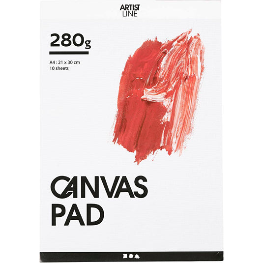 Creativ company canvas blok wit a4 280gr, 10 vellen