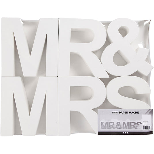 Https: www.cchobby.nl letters-mr-mrs-h-17-5-cm-d-4-5-cm-wit-1-set