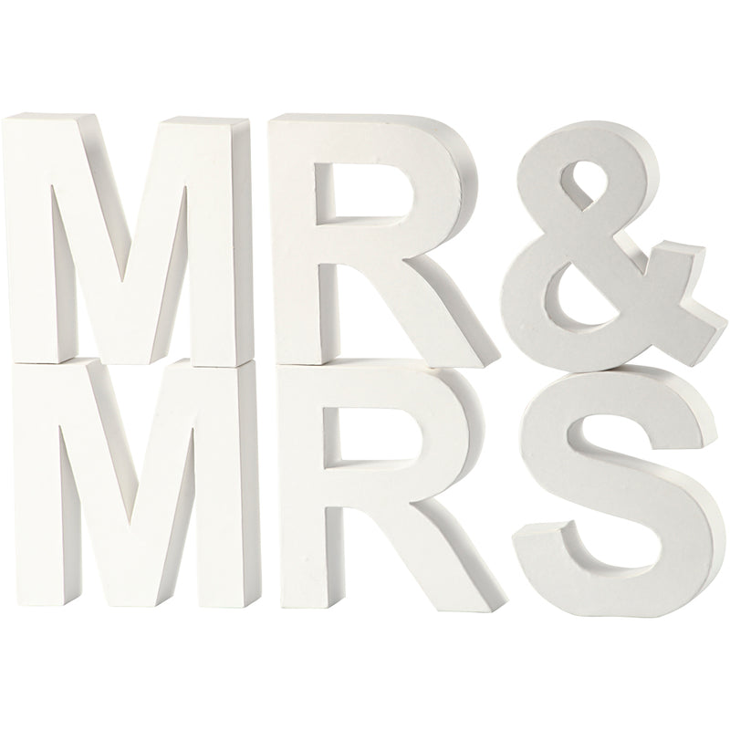 Laden Sie das Bild in Galerie -Viewer, Https: www.cchobby.nl letters-mr-mrs-h-17-5-cm-d-4-5-cm-wit-1-set
