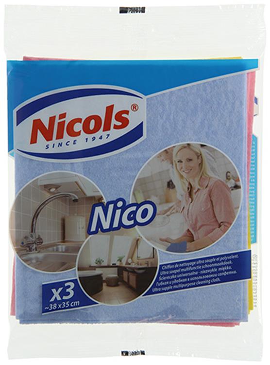 Cargue la imagen en el visor de la galería, Nicols 1010033 - viscose vaatdoek nico 3st | 40 stuks
