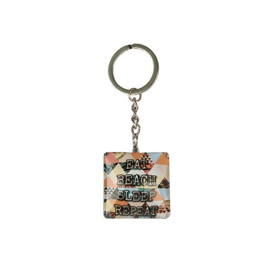 Gerkimex sleutelhanger glas met tekst 3,5x3,5x2cm