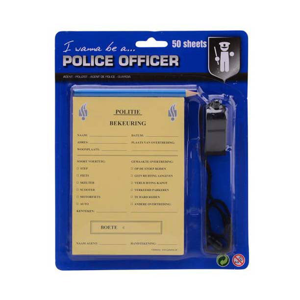 Load image into Gallery viewer, Johntoy politie bonnenboekje met potlood fluit
