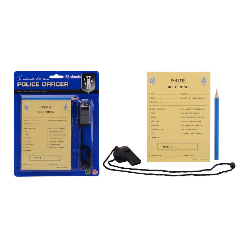 Load image into Gallery viewer, Johntoy politie bonnenboekje met potlood fluit
