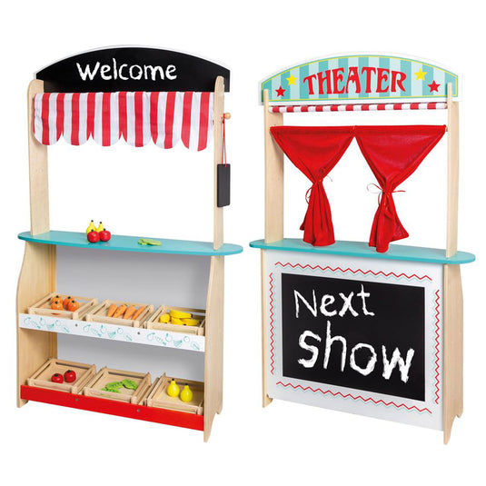 Joueco theater en winkel met accessoires, 2in1