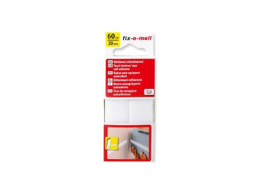 Fix-o-moll zelfklevend klittenband 60cmx20mm wit