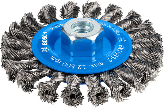 Bosch accessoires schijfborstel 115 mm, 0,5 mm, 12500 u min, 12 mm, 14 1st - 2608622059