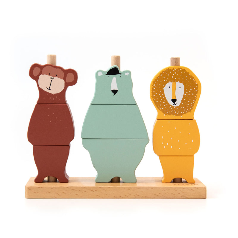 Load image into Gallery viewer, Trixie houten stapel puzzel dieren
