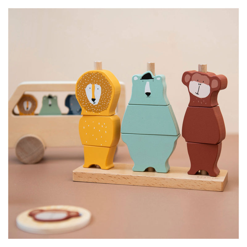 Load image into Gallery viewer, Trixie houten stapel puzzel dieren
