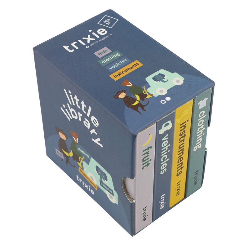Load image into Gallery viewer, Trixie kleine bibliotheek - kleding, fruit, voertuigen, instrumenten
