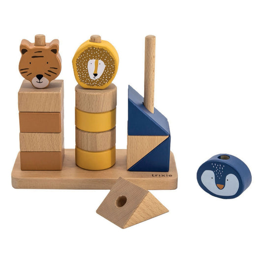 Trixie stapeltoren - houten speelgoed - stapelstenen voor kinderen - puzzel stapelblokken - vanaf 1 jaar - stimuleert ontwikkeling