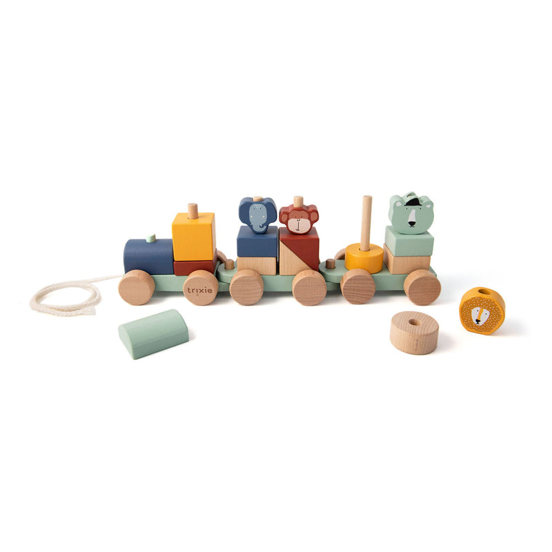 Load image into Gallery viewer, Trixie houten dierentrein, 19dlg.
